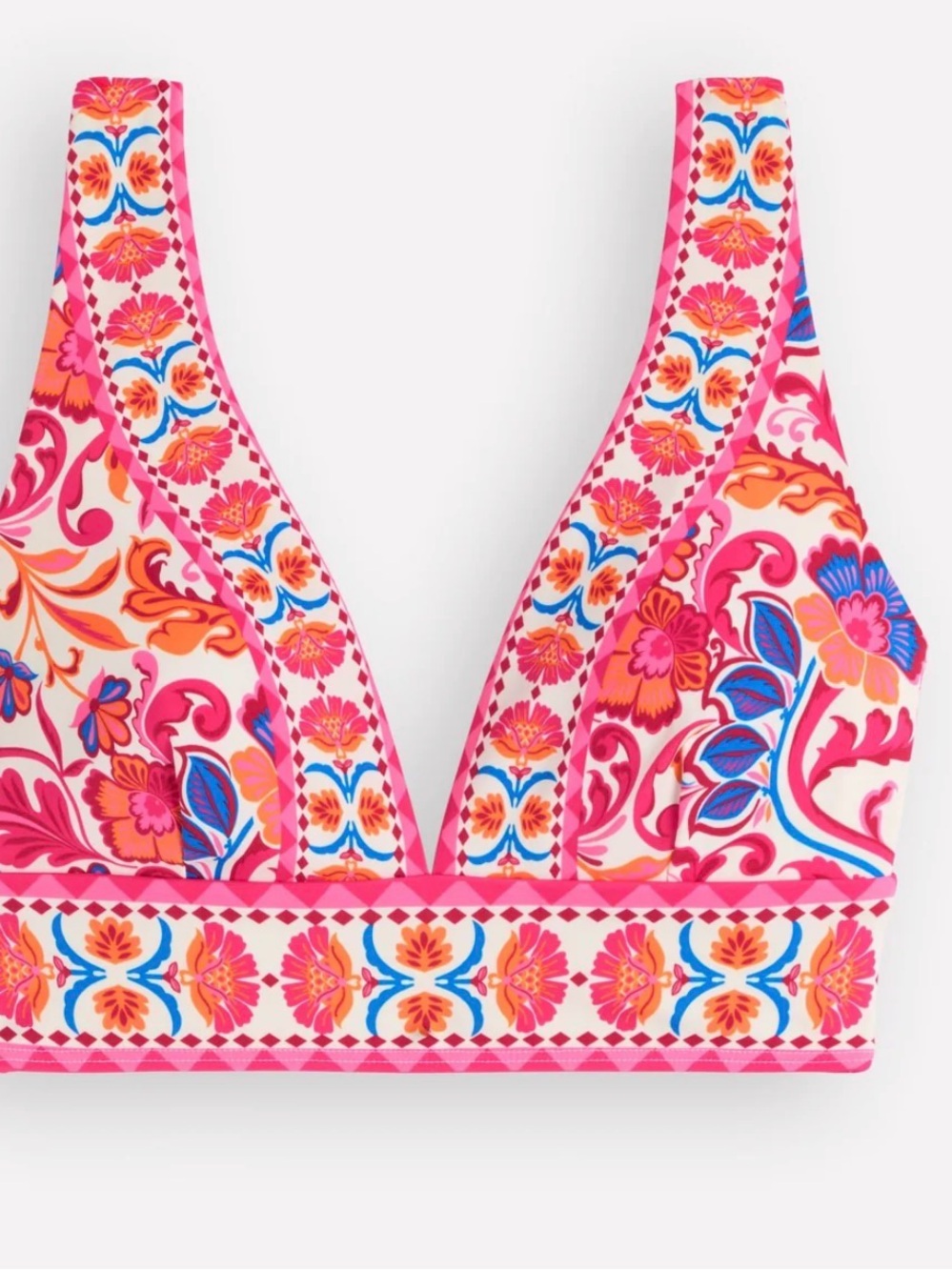 NWT Boden Porto Bikini Top & Bottoms 12 $189 Pink Power, Flourishing Meadows